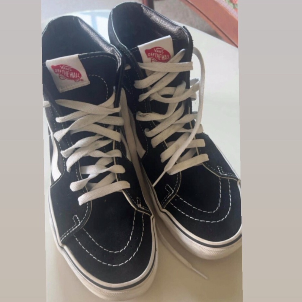 Vans Sk8-Hi Old Skool Black White Hi-Top Shoes Size 8